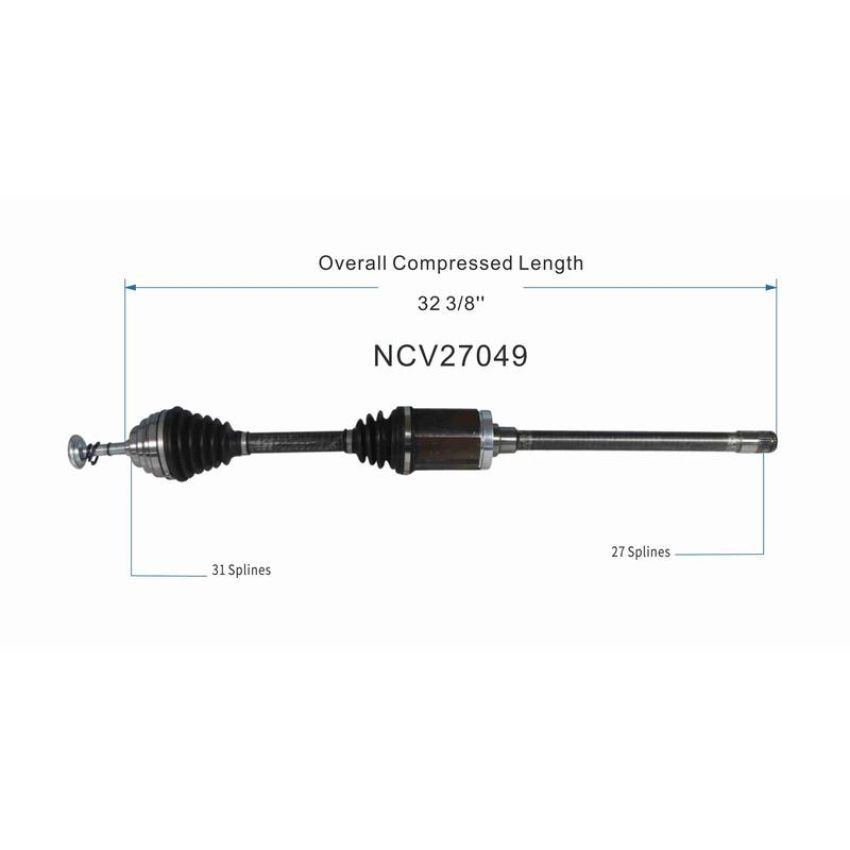 GSP NCV27049 12-15 BMW X1 (2.0, 3.0) CV Axle Assembly  - Front Right