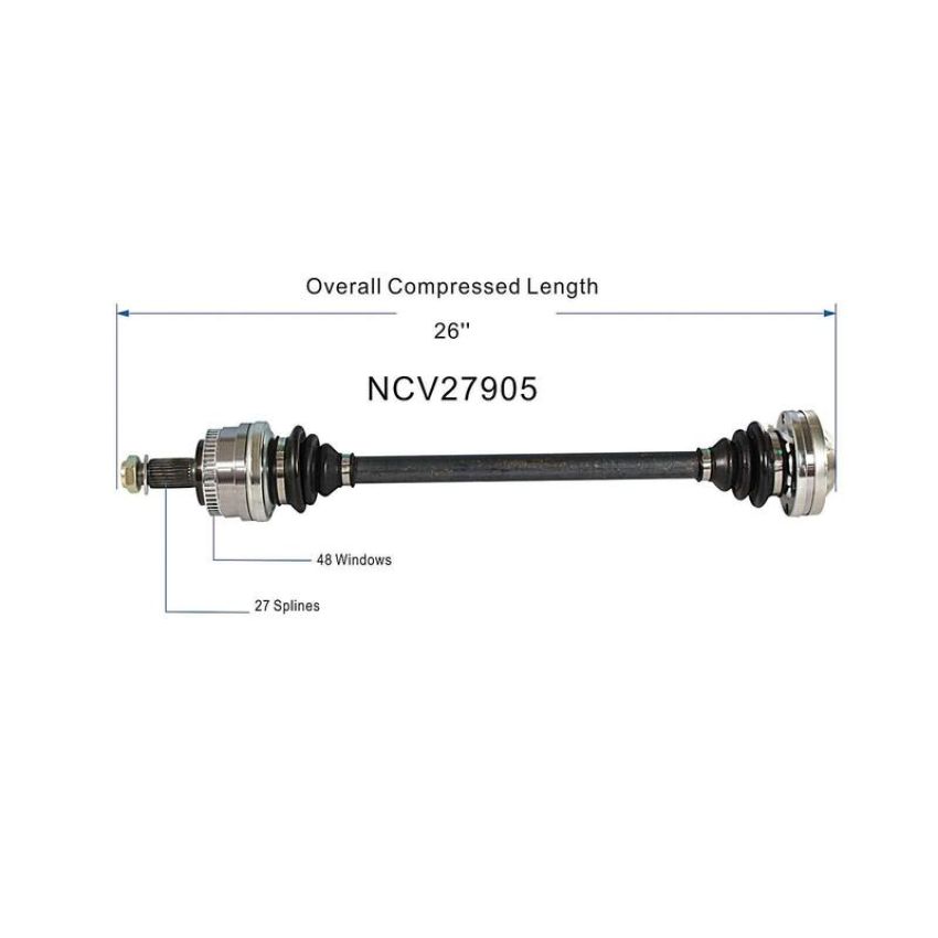 GSP NCV27905 BMW CV Axle Assembly  - Rear Right