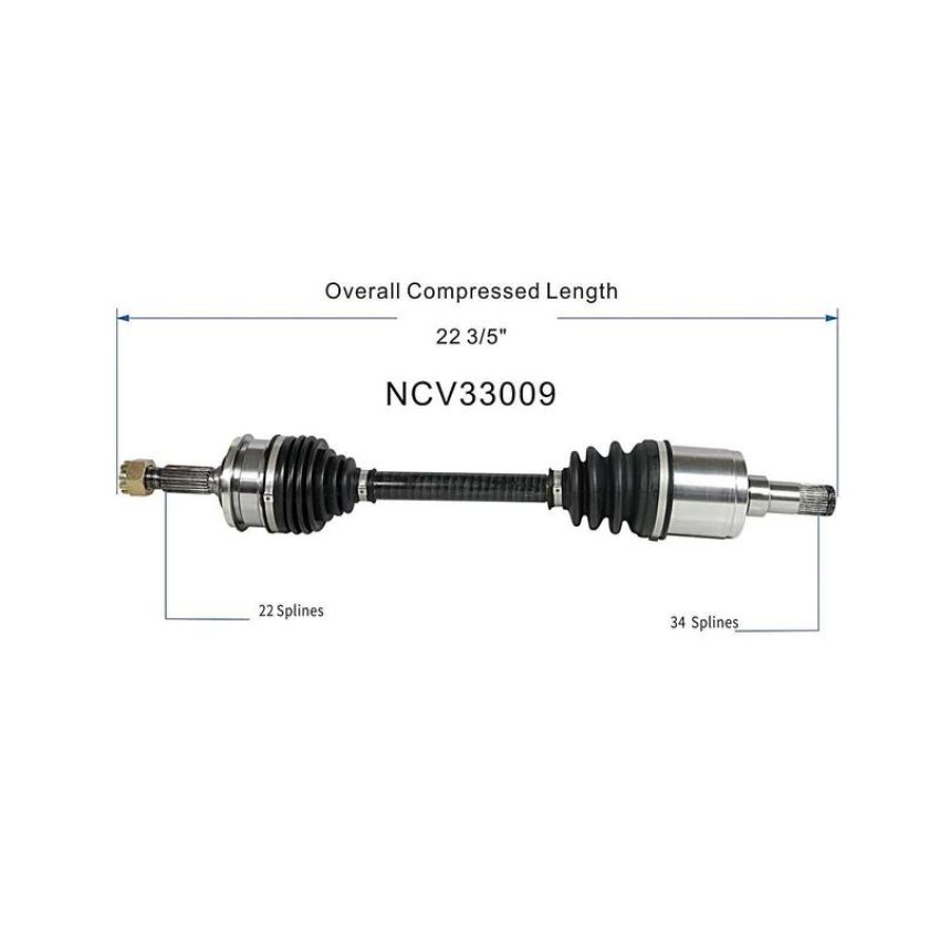 GSP NCV33009 Geo, Isuzu CV Axle Assembly  - Front Left