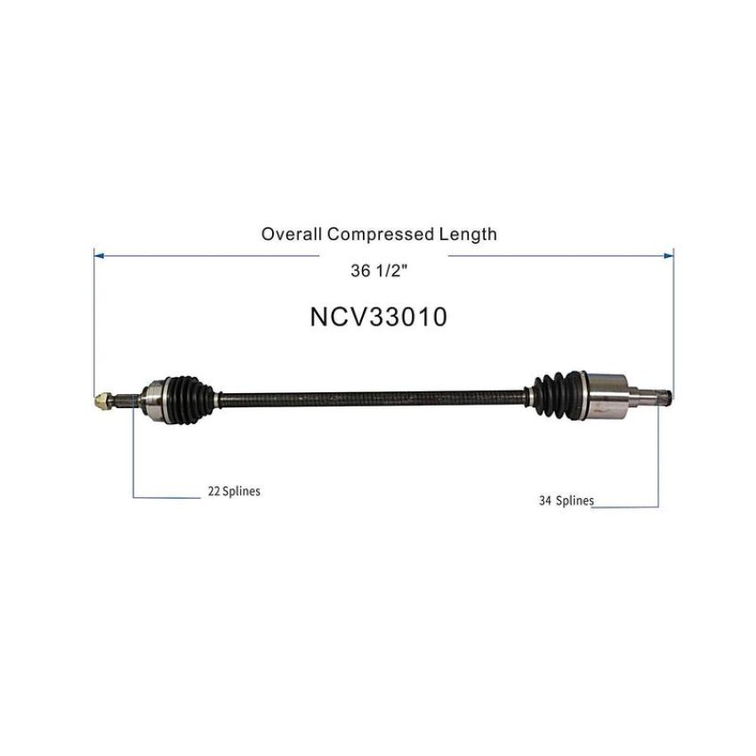 GSP NCV33010 Geo, Isuzu CV Axle Assembly  - Front Right