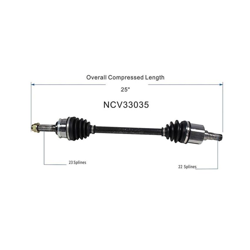 GSP NCV33035 89-94 Geo Metro CV Axle Assembly  - Front Left