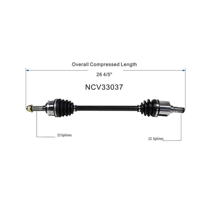 GSP NCV33037 90-94 Geo Metro CV Axle Assembly  - Front Left