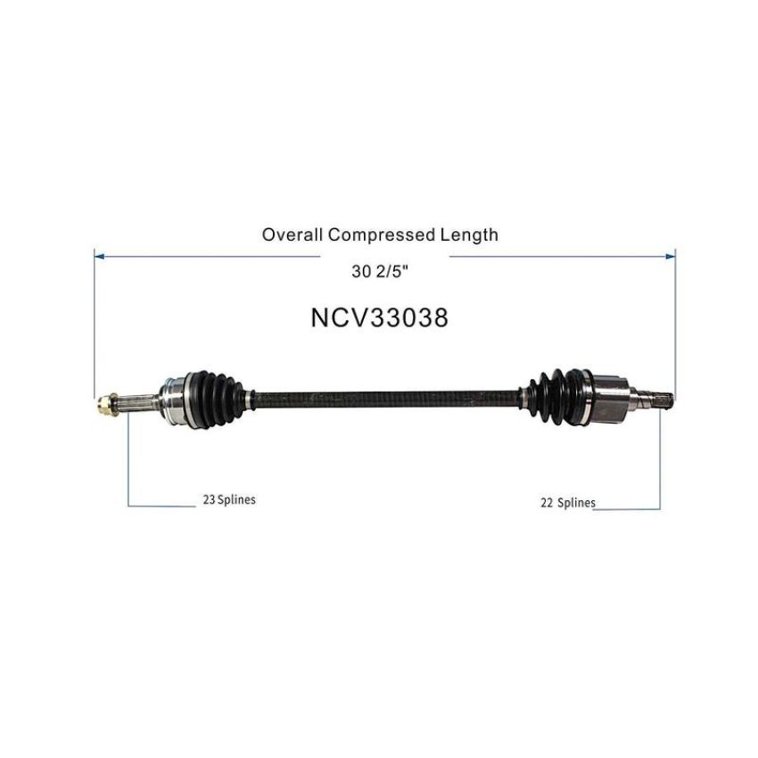 GSP NCV33038 90-94 Geo Metro CV Axle Assembly  - Front Right