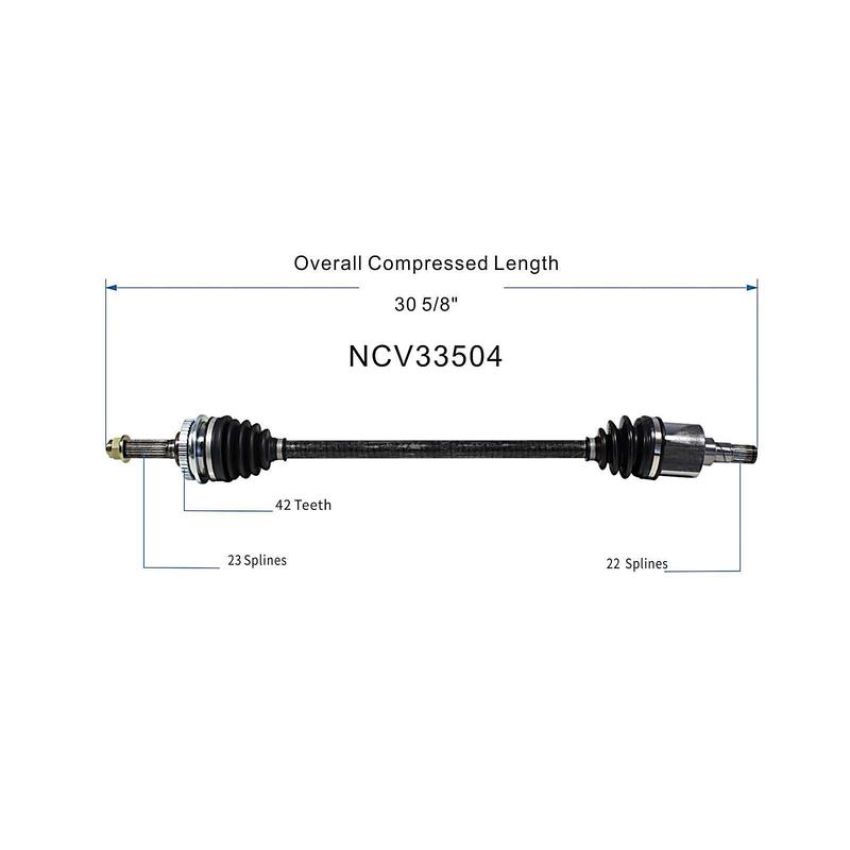 GSP NCV33504 98-00 Chevrolet Metro Base (1.0) CV Axle Assembly  - Front Right