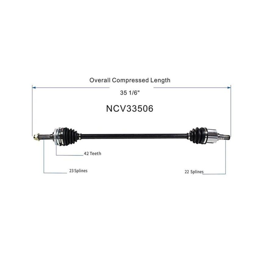 GSP NCV33506 Chevrolet, Geo, Suzuki (1.3) CV Axle Assembly  - Front Right