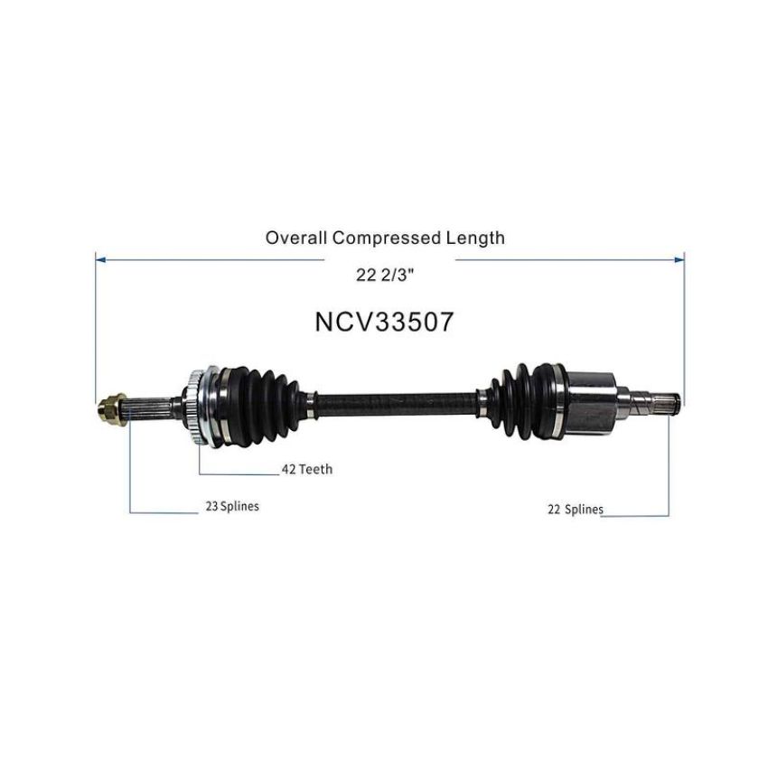 GSP NCV33507 Chevrolet, Suzuki (1.3) CV Axle Assembly  - Front Left