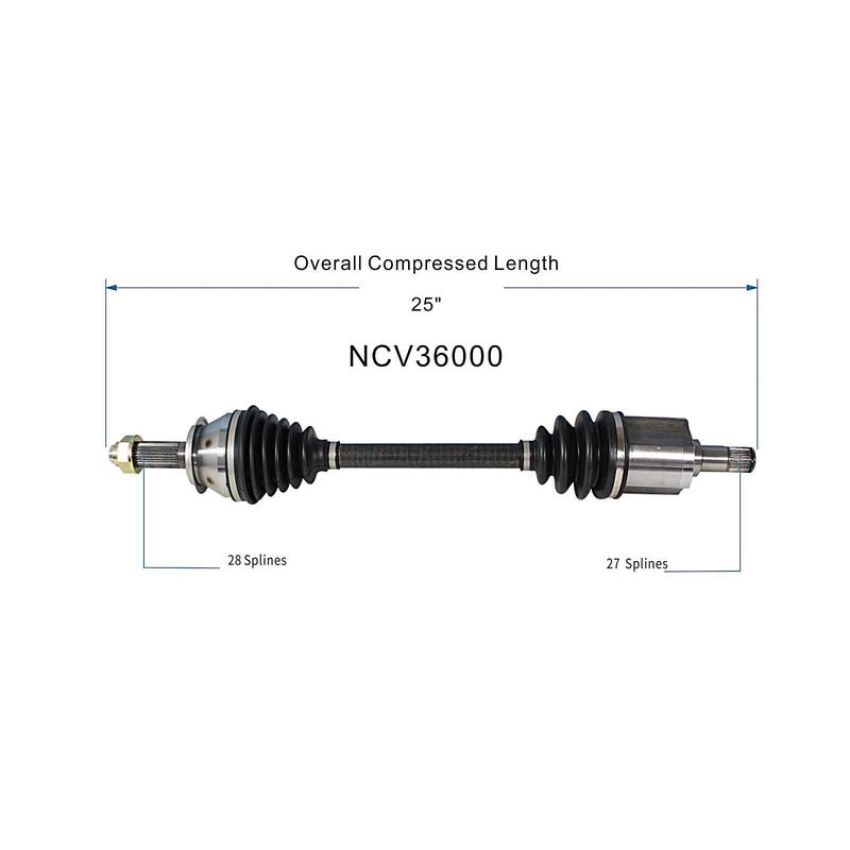 GSP NCV36000 07-10 Acura CSX Type-S CV Axle Assembly  - Front Left