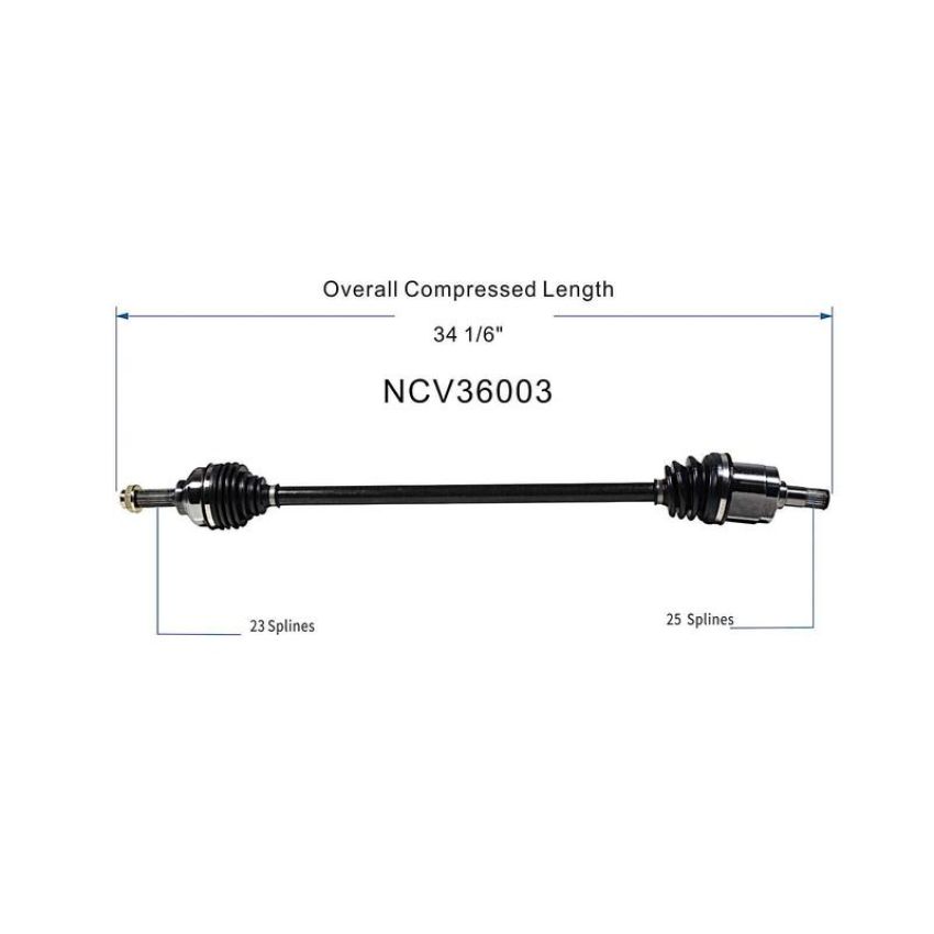 GSP NCV36003 80-83 Honda Civic CV Axle Assembly  - Front Left