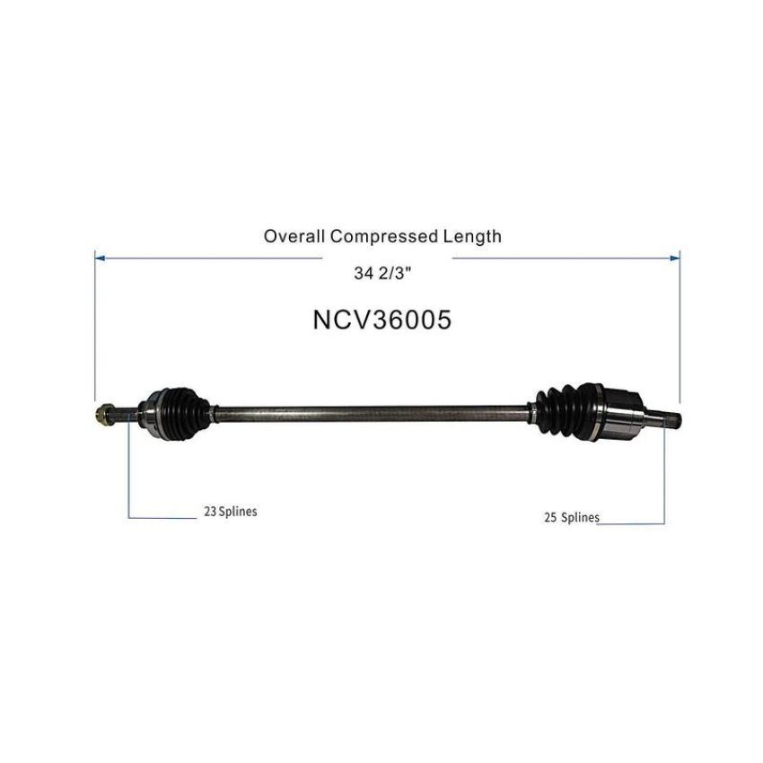 GSP NCV36005 76-79 Honda Accord CV Axle Assembly  - Front Left