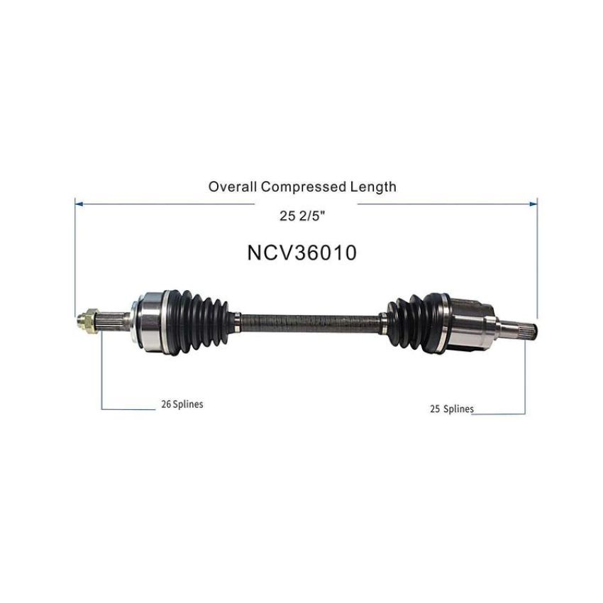GSP NCV36010 09-11 Honda Fit CV Axle Assembly  - Front Left