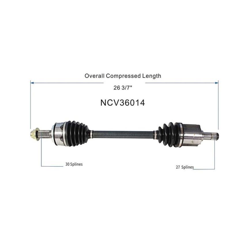 GSP NCV36014 13-14 Honda Accord (2.4) CV Axle Assembly  - Front Left