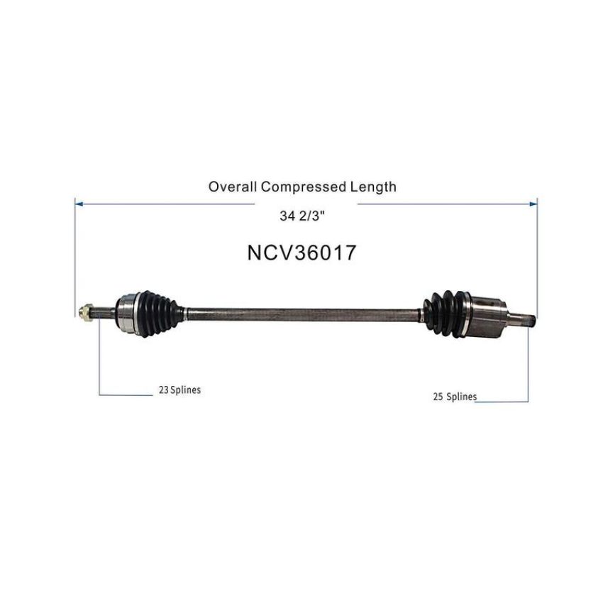 GSP NCV36017 Honda (Wagon - FWD) CV Axle Assembly  - Front Left