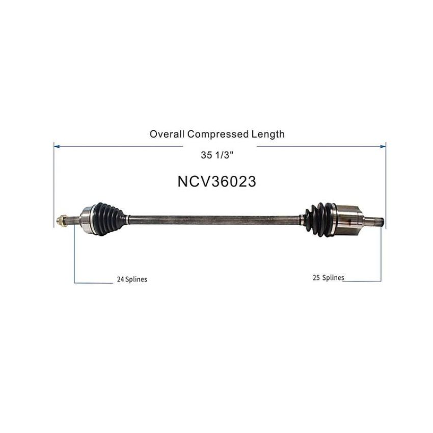 GSP NCV36023 84-85 Honda Accord CV Axle Assembly  - Front Left