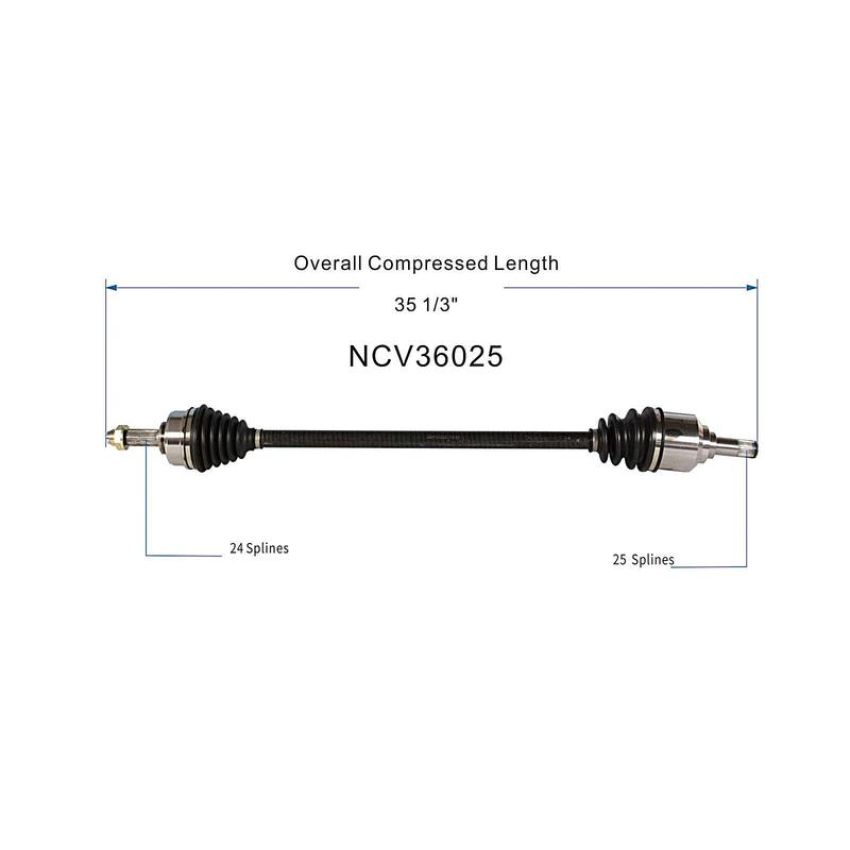 GSP NCV36025 84-85 Honda Accord CV Axle Assembly  - Front Left