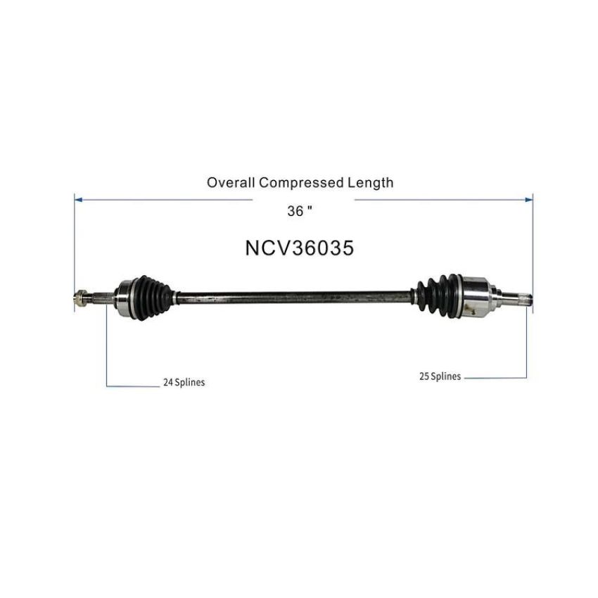 GSP NCV36035 84-87 Honda Prelude Base CV Axle Assembly  - Front Left