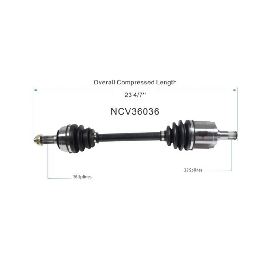 GSP NCV36036 Honda CV Axle Assembly  - Front Right