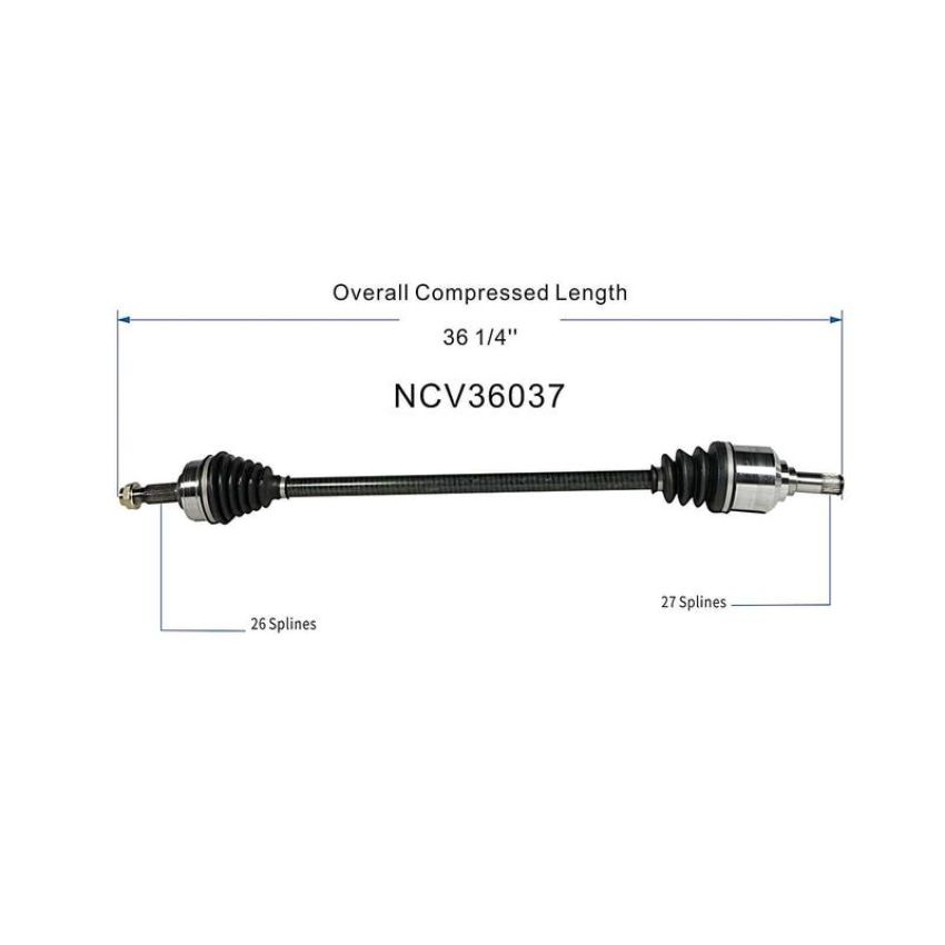 GSP NCV36037 85-87 Honda Prelude 2.0 Si CV Axle Assembly  - Front Left