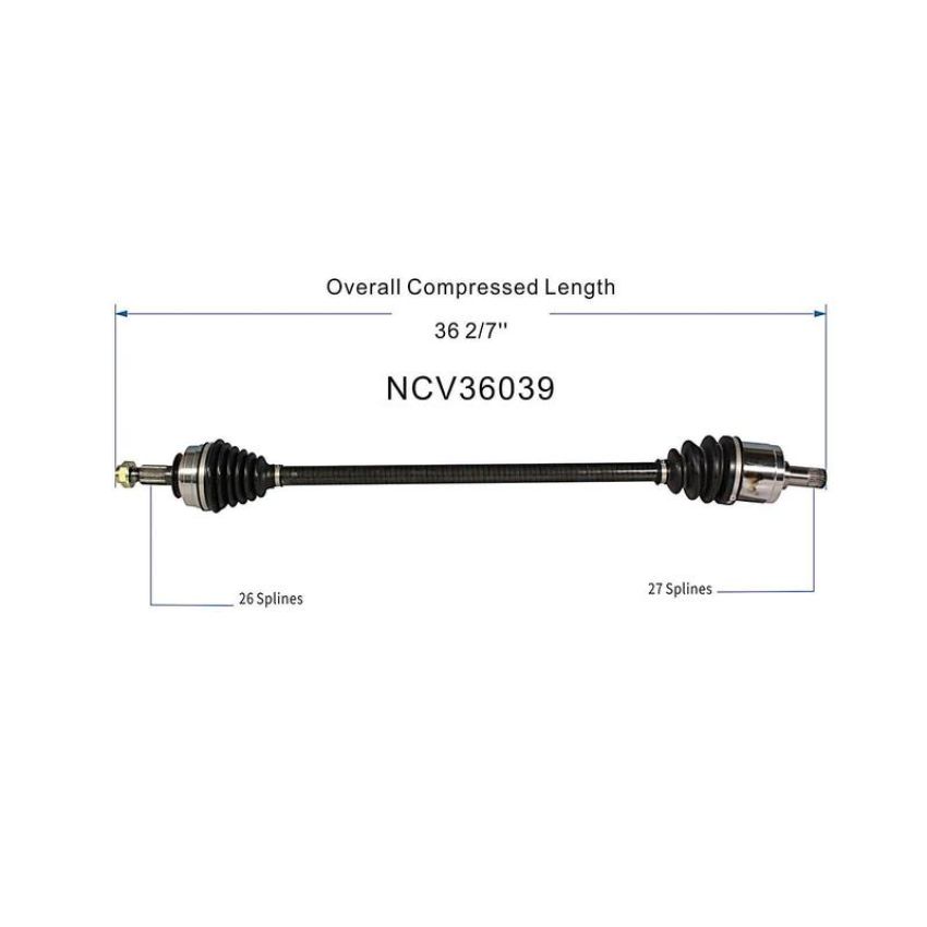 GSP NCV36039 85-87 Honda Prelude 2.0 Si CV Axle Assembly  - Front Left