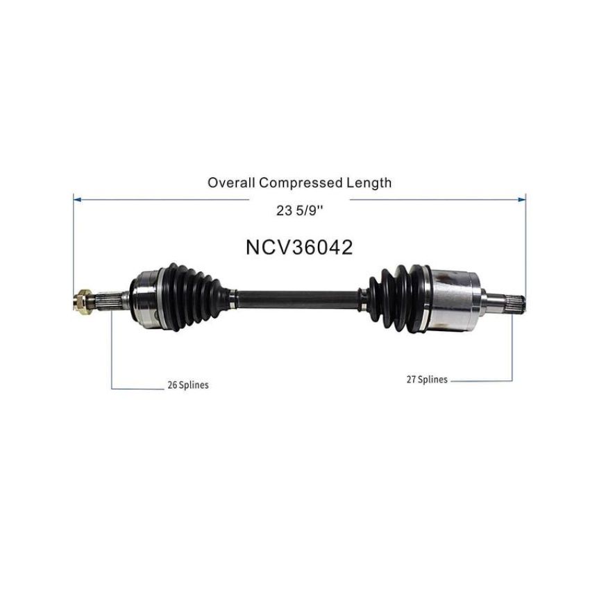 GSP NCV36042 89-91 Honda Civic CV Axle Assembly  - Front Right