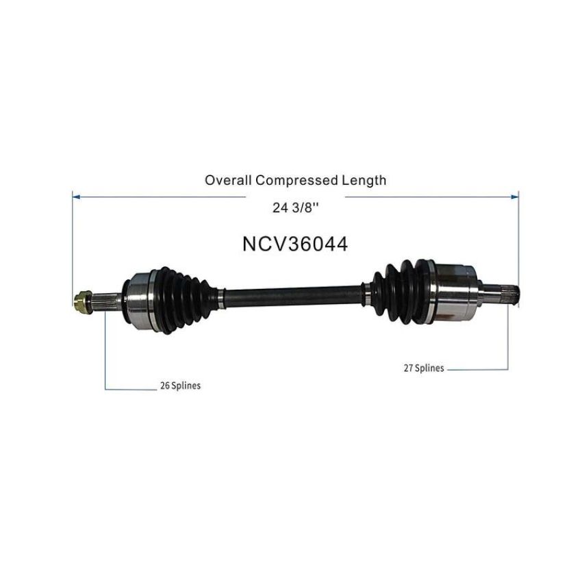 GSP NCV36044 88-89 Honda Prelude CV Axle Assembly  - Front Right