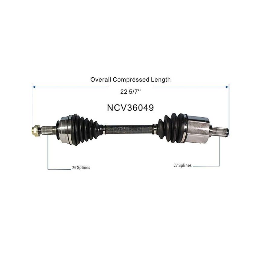 GSP NCV36049 85-87 Honda Civic Base CV Axle Assembly  - Front Left