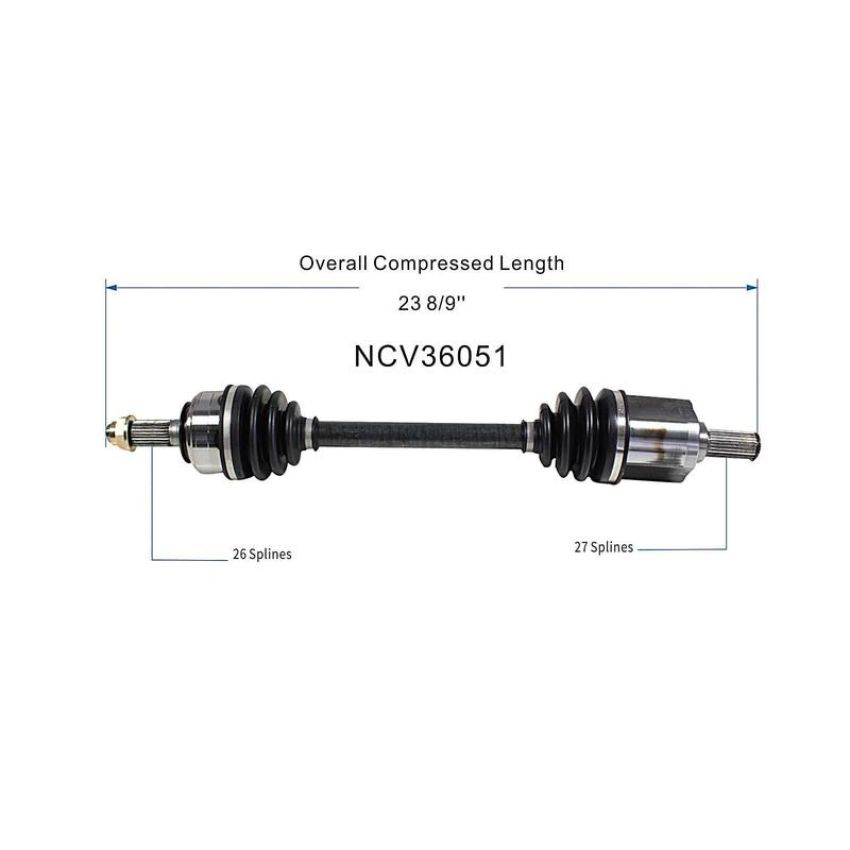 GSP NCV36051 88-91 Honda Civic (Wagon - 4WD) CV Axle Assembly  - Front Left