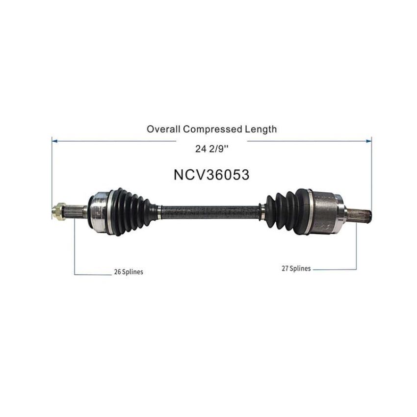 GSP NCV36053 88-89 Honda Prelude CV Axle Assembly  - Front Left