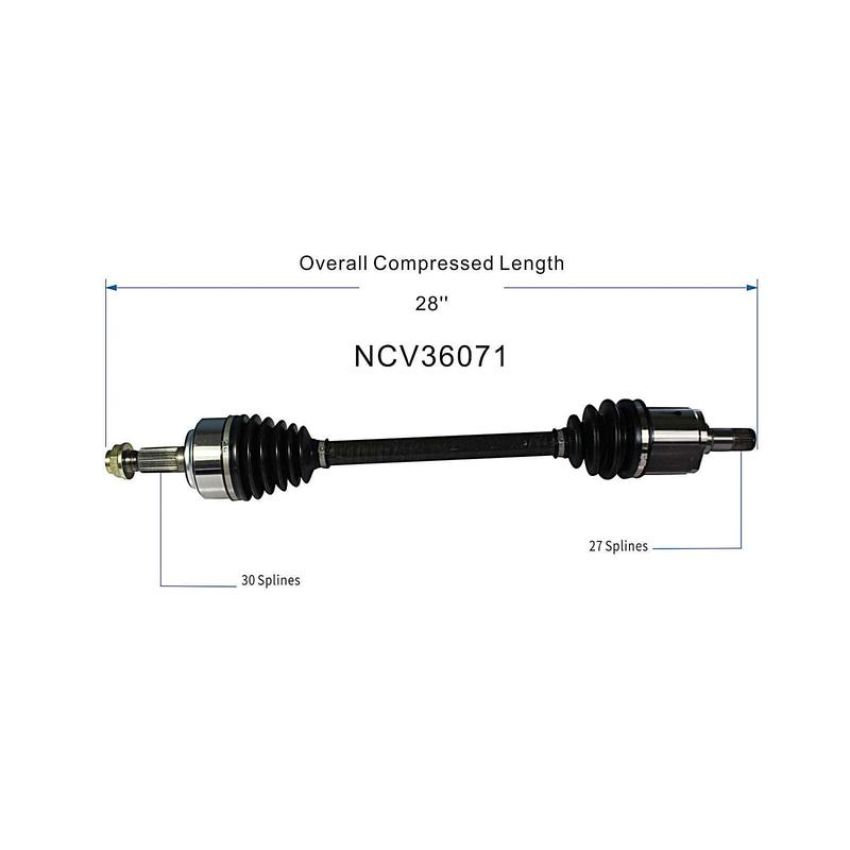 GSP NCV36071 12-15 Honda Crosstour (2.4) CV Axle Assembly  - Front Left