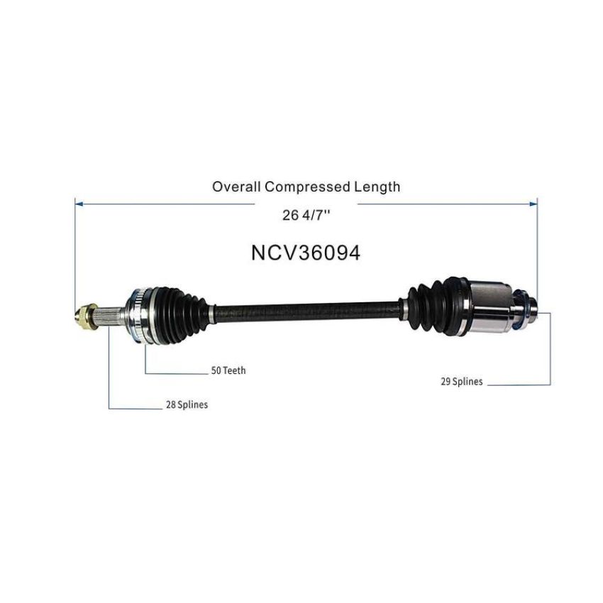 GSP NCV36094 03-08 Honda Pilot CV Axle Assembly  - Rear Left