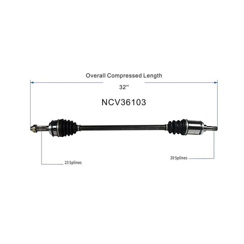 GSP NCV36103 13-16 Honda CR-V CV Axle Assembly  - Rear Right