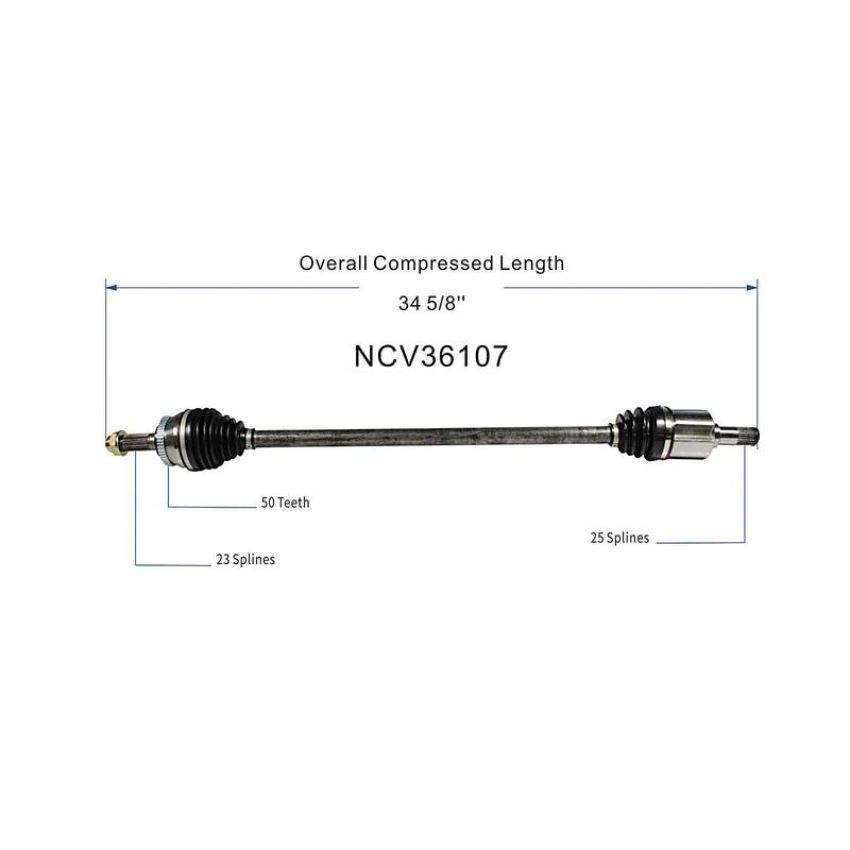 GSP NCV36107 01-06 Honda Insight CV Axle Assembly  - Front Right