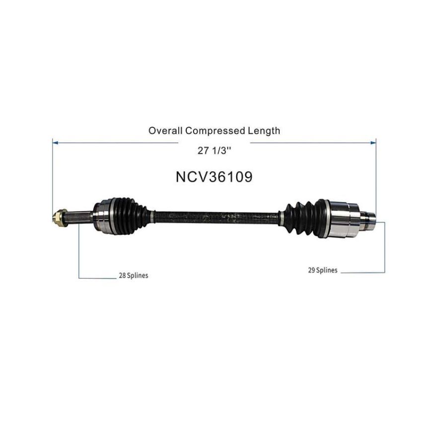 GSP NCV36109 09-15 Honda Pilot CV Axle Assembly  - Rear Left