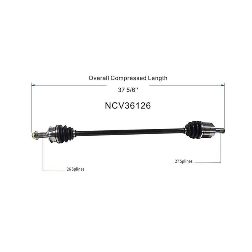 GSP NCV36126 03-07 Honda Accord (2.4) CV Axle Assembly  - Front Right