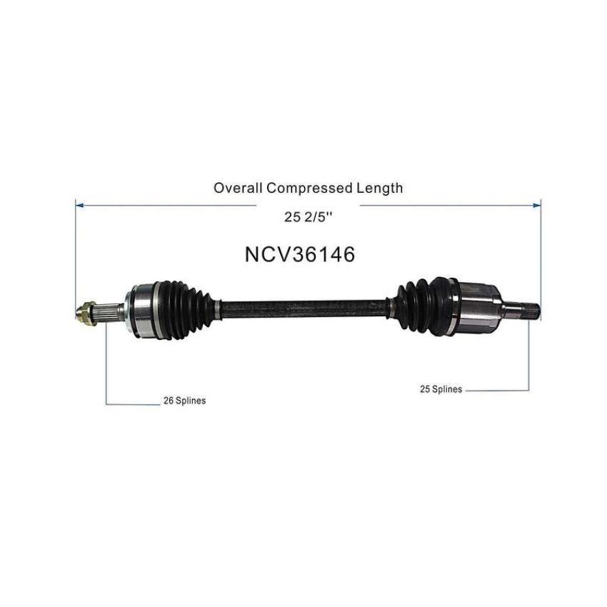 GSP NCV36146 16-21 Honda Civic (Coupe/Hatchback/Sedan - 2.0) CV Axle Assembly  - Front Left