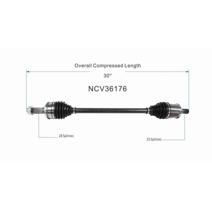 GSP NCV36176 Honda CV Axle Assembly  - Rear Right