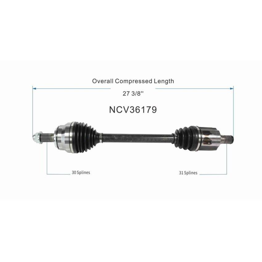 GSP NCV36179 18-24 Honda Odyssey CV Axle Assembly  - Front Left