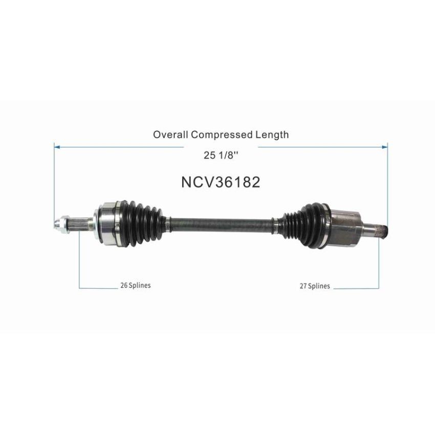 GSP NCV36182 16-20 Honda Civic LX CV Axle Assembly  - Front Left