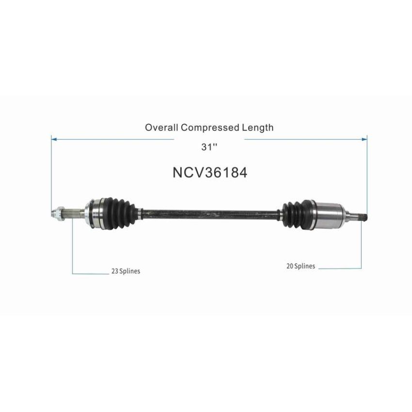 GSP NCV36184 16-22 Honda HR-V CV Axle Assembly  - Rear Left