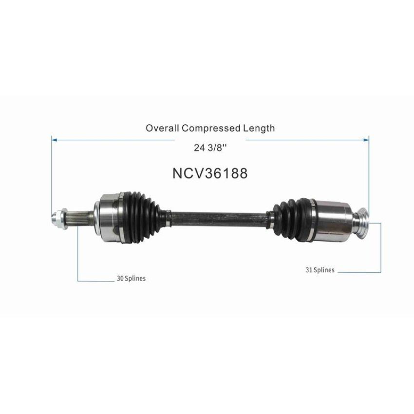GSP NCV36188 15-17 Honda Accord (3.5) CV Axle Assembly  - Front Right
