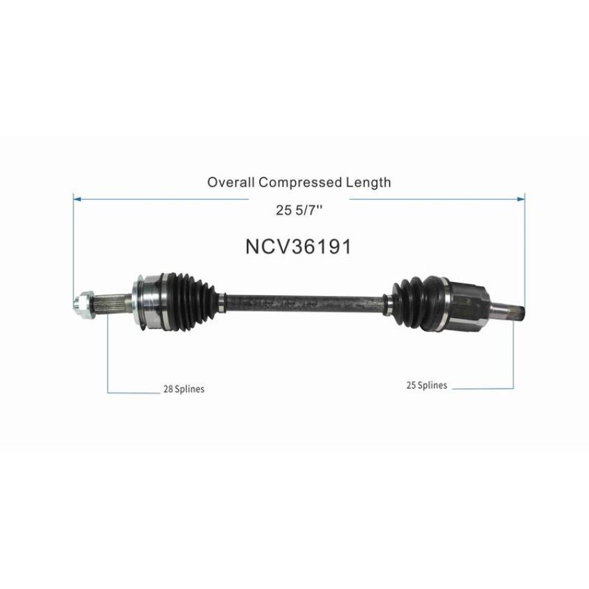 GSP NCV36191 19-21 Honda Civic Sport CV Axle Assembly  - Front Left