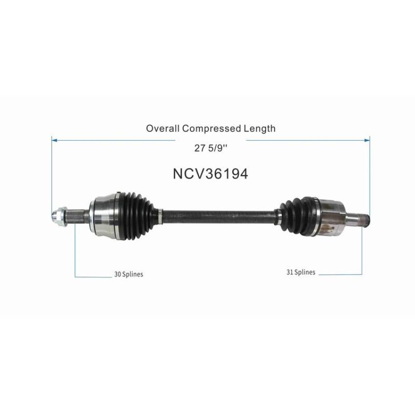 GSP NCV36194 Acura, Honda CV Axle Assembly  - Front Left