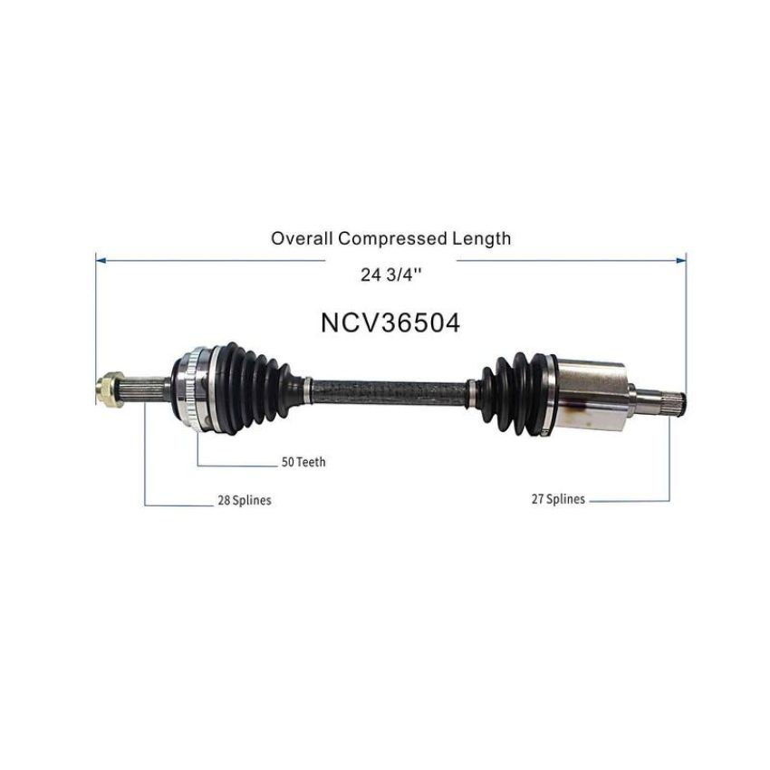 GSP NCV36504 92-96 Honda Prelude CV Axle Assembly  - Front Right