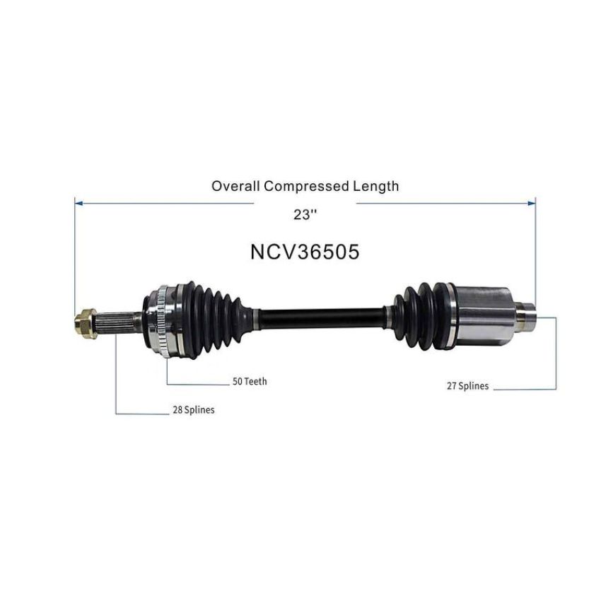 GSP NCV36505 92-96 Honda Prelude CV Axle Assembly  - Front Left