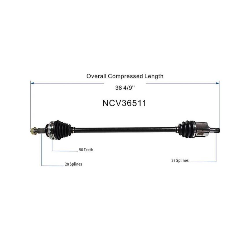 GSP NCV36511 Acura, Honda (2.2) CV Axle Assembly  - Front Left