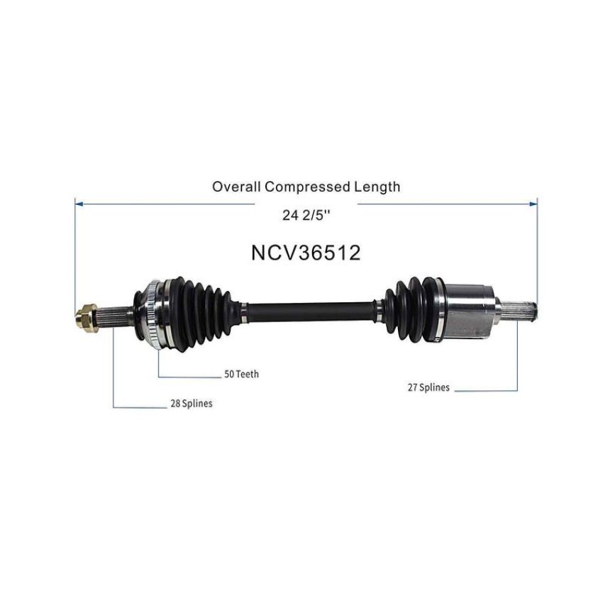 GSP NCV36512 Acura, Honda (2.2, 2.3) CV Axle Assembly  - Front Left
