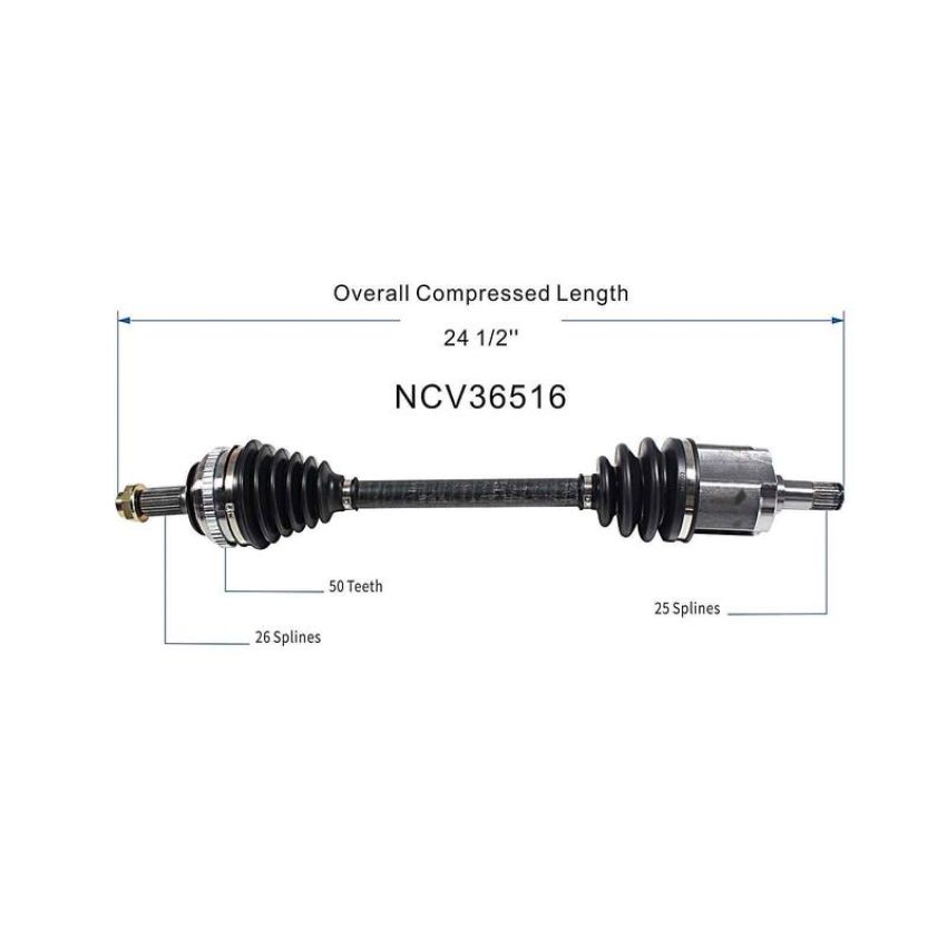 GSP NCV36516 Honda CV Axle Assembly  - Front Right