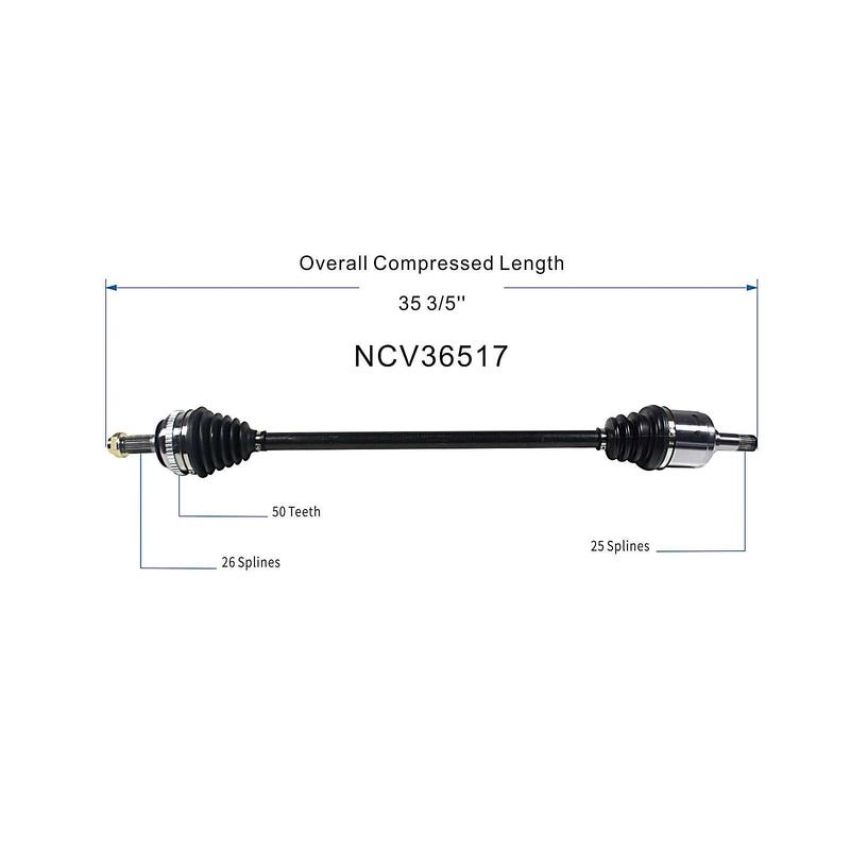 GSP NCV36517 Honda (1.5) CV Axle Assembly  - Front Left