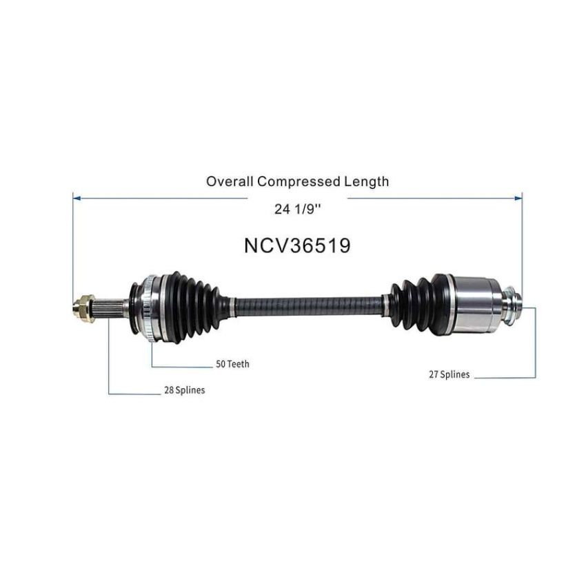 GSP NCV36519 97-01 Honda CR-V CV Axle Assembly  - Front Left