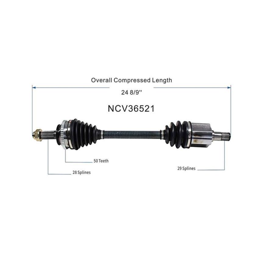 GSP NCV36521 Acura, Honda (2.7, 3.0) CV Axle Assembly  - Front Left