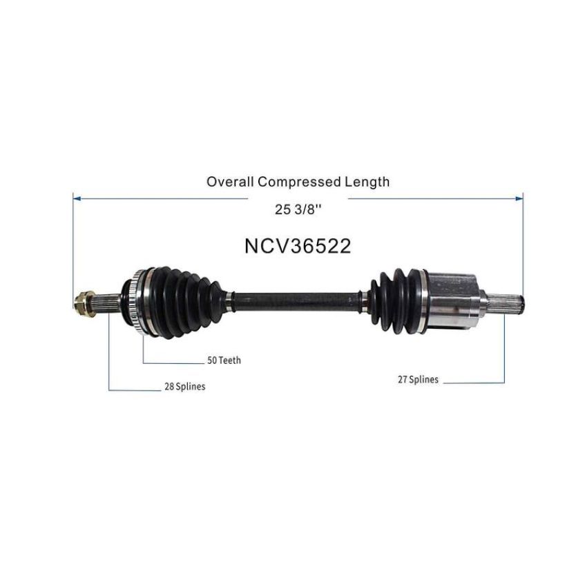 GSP NCV36522 Acura, Honda (2.7, 3.0) CV Axle Assembly  - Front Right